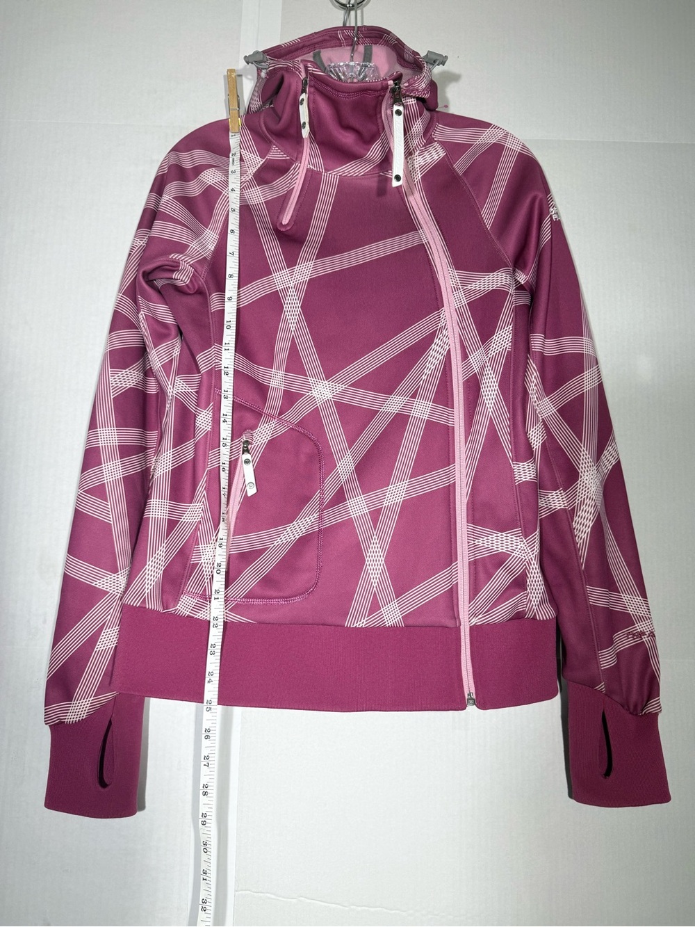 North face Zip Up Hoodie TNF Apex Sz M Fuchsia And White